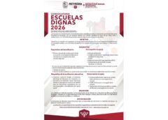 CONVOCA EL ALCALDE CARLOS PEÑA ORTIZ AL PROGRAMA “ESCUELAS DIGNAS 2026”