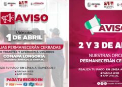 LA COMAPA DE REYNOSA INFORMA HORARIOS ESPECIALES DE ATENCIÓN PARA LOS DÍAS 1, 2 Y 3 DE ABRIL
