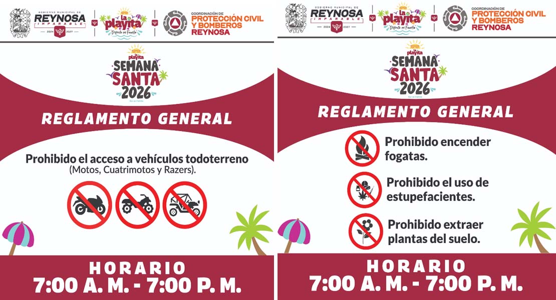 DISFRUTA DE LA PLAYITA CON SEGURIDAD, NO INGRESARÁN VEHÍCULOS TODO TERRENO